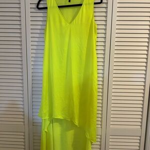 BCBGMaxAzria Neon Yellow High Low Dress